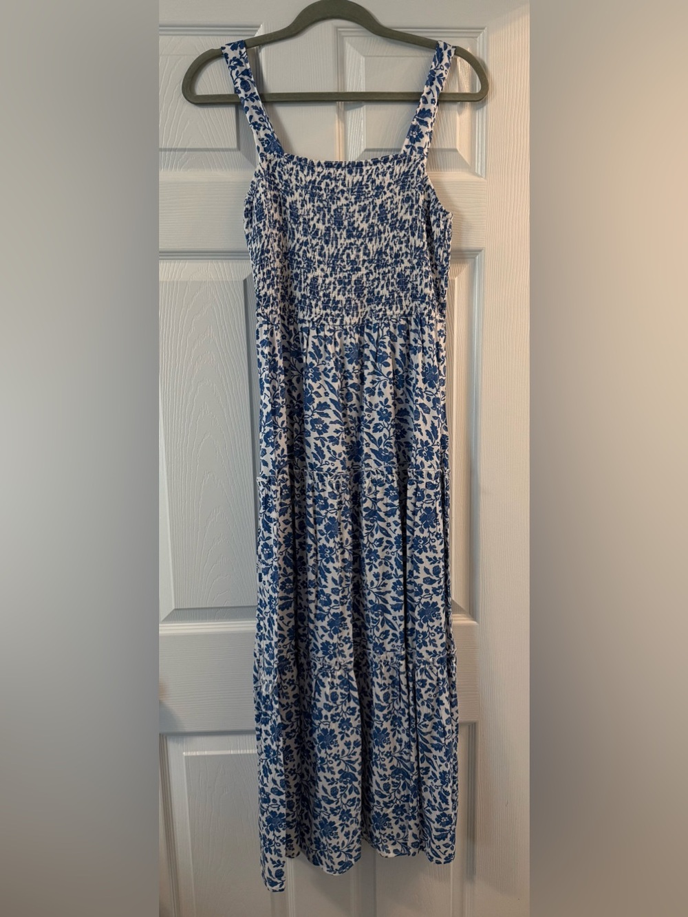 SHEIN Blue & White Floral Maxi Dress